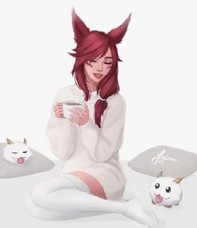 ☕️ emoji [Xayah x Rakan] anka's edition Telegram sticker 7 of 15