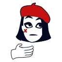 😐 emoji Mime Girl Telegram sticker 8 of 20