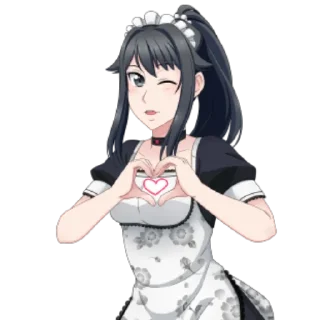 😘 emoji Ayano (Yandere Simulator) Telegram sticker 8 of 9