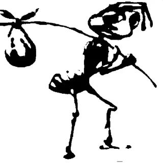 🫥 emoji Грустный муравей с котомкой Telegram sticker 13 of 14