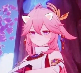 🙂 emoji 💕Райден и Яэ Мико💜 Telegram sticker 15 of 23