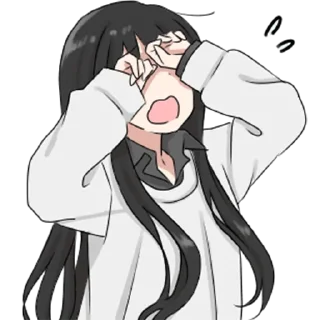 😥 emoji girl with long black hair @kpi_jojo Telegram sticker 20 of 32