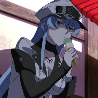 😋 emoji General Esdeath Telegram sticker 14 of 105