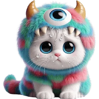 😪 emoji Пушистые монстры 2 @Nyasticks Telegram sticker 14 of 33