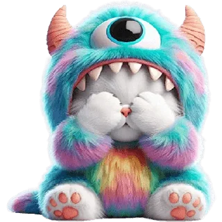 🫣 emoji Пушистые монстры 2 @Nyasticks Telegram sticker 6 of 33