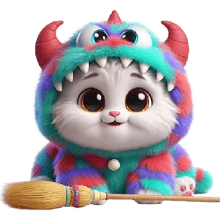 🧹 emoji Пушистые монстры 2 @Nyasticks Telegram sticker 23 of 33