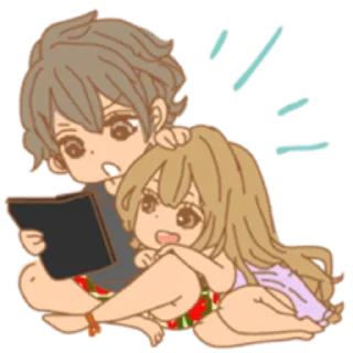 ❣ emoji Girls couple in love pt 1&2 :: @neofni Telegram sticker 6 of 80