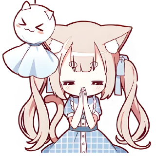 🙏 emoji Летние Некомими @Nyasticks Telegram sticker 18 of 33