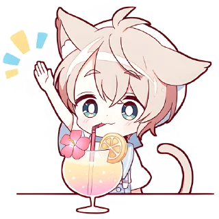 🍹 emoji Летние Некомими @Nyasticks Telegram sticker 8 of 33