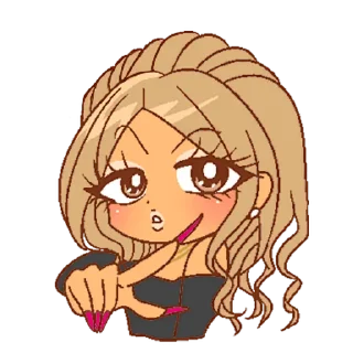 🫵 emoji 2000's gyaru  ♡  @ririmoji
  by Bisuko Ezaki (line) Telegram sticker 12 of 32