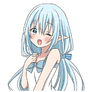 😉 emoji Голубая эльфийка @Nyasticks Telegram sticker 22 of 33