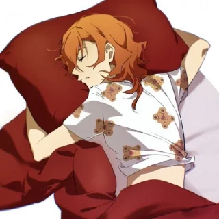😴 emoji chūya nakahara by @stickerhut Telegram sticker 13 of 120