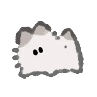 😶 emoji Furball kitten 🤍 @xkysluv Telegram sticker 13 of 47
