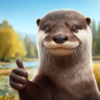 👍 emoji @vidromemi AI GENERATED OTTERS Telegram sticker 5 of 46