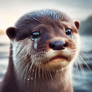 🥲 emoji @vidromemi AI GENERATED OTTERS Telegram sticker 6 of 46