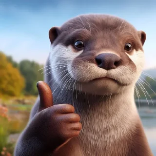 👍 emoji @vidromemi AI GENERATED OTTERS Telegram sticker 14 of 46