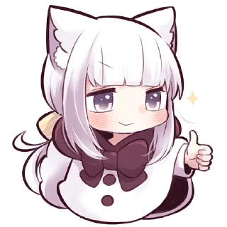 👍 emoji Девочка волчица @Nyasticks Telegram sticker 7 of 41