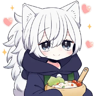 🥗 emoji Белая волчица @Nyasticks Telegram sticker 11 of 42
