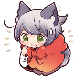 😱 emoji Маленькая волчица @Nyasticks Telegram sticker 7 of 41