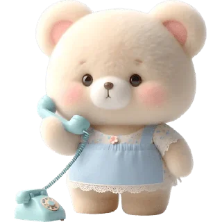 📞 emoji Маленькая медведица @Nyasticks Telegram sticker 20 of 41