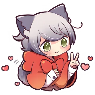✌ emoji Маленькая волчица @Nyasticks Telegram sticker 2 of 41