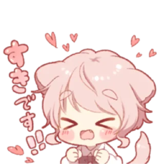 🍡 emoji Cute cat ear boy @nyakwii Telegram sticker 19 of 24