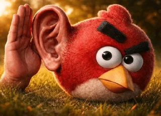 👂 emoji Angry Bird Red Ear Telegram sticker 22 of 27