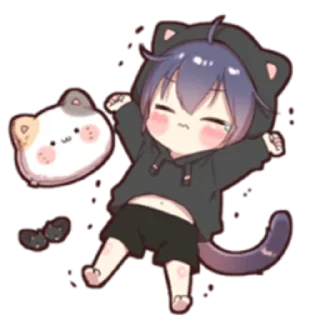 ⭐ emoji Boy of a black cat @nyakwii Telegram sticker 23 of 32