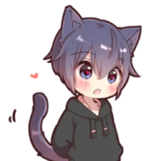 ⭐ emoji Boy of a black cat @nyakwii Telegram sticker 20 of 32