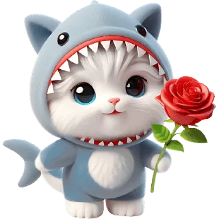 🌹 emoji Пушистые акулы 4 @Nyasticks Telegram sticker 5 of 43