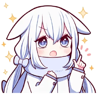 ☝️ emoji Белая зайка @Nyasticks Telegram sticker 24 of 41