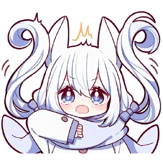 😱 emoji Белая зайка 2 @Nyasticks Telegram sticker 5 of 41