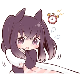 ⏰ emoji Чёрная зайка 2 @Nyasticks Telegram sticker 20 of 41