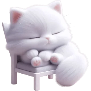 😴 emoji Белая котька @Nyasticks Telegram sticker 24 of 35