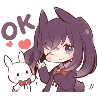 👌 emoji Чёрная зайка 2 @Nyasticks Telegram sticker 16 of 41