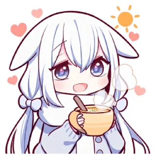 ☕ emoji Белая зайка @nyasticks Telegram sticker 13 of 41