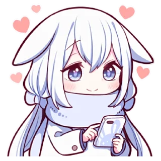 🥰 emoji Белая зайка @nyasticks Telegram sticker 10 of 41