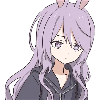 😐 emoji Фиолетовая зайка @Nyasticks Telegram sticker 17 of 26