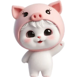 👋 emoji Хрюшка-котик @Nyasticks Telegram sticker 14 of 42