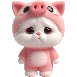 😞 emoji Хрюшка-котик @Nyasticks Telegram sticker 18 of 42