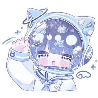👋 emoji Космический котик @Nyasticks Telegram sticker 8 of 17