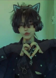 ❤️ emoji Эмо девочка 🖤 Telegram sticker 9 of 11