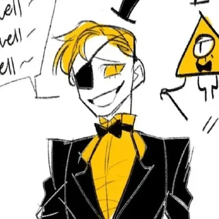 🎩 emoji BILL CIPHER!HUMAN Telegram sticker 11 of 25