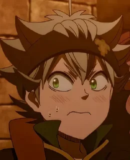 😳 emoji Черный клевер @anime_sticks Telegram sticker 10 of 20