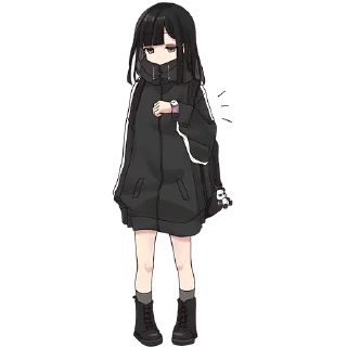 🤨 emoji Юрудура-тян [BIG] @Nyasticks Telegram sticker 10 of 41