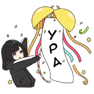 🥳 emoji Юрудура-тян @nyasticks Telegram sticker 17 of 41