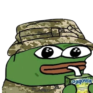 🥲 emoji Жабка Пепе в ЗСУ Telegram sticker 21 of 117