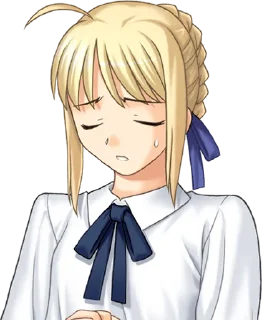 😓 emoji Fate/stay night - Saber (Artoria Pendragon) Telegram sticker 14 of 96