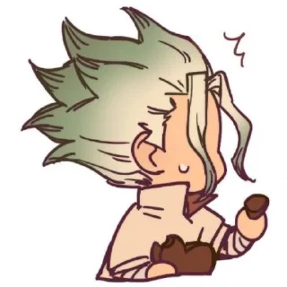 😅 emoji Senku Ishigami by @stickerhut Telegram sticker 21 of 48