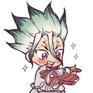 🤩 emoji Senku Ishigami by @stickerhut Telegram sticker 22 of 48